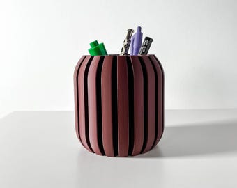 3D Printed Pen Holder: Modern Desk Organizer, Eco-Friendly PLA