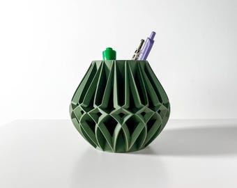 3D Printed Pen Holder: Modern Desk Organizer, Eco-Friendly PLA