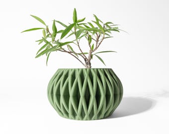 3D Printed Indoor Planter Pot: Modern Home Decor with Drainage Tray
