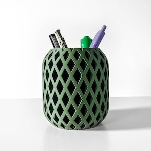 3D Printed Pen Holder: Modern Desk Organizer, Eco-Friendly PLA