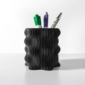 3D Printed Pen Holder: Modern Desk Organizer, Eco-Friendly PLA
