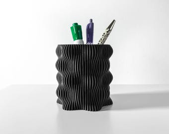3D Printed Pen Holder: Modern Desk Organizer, Eco-Friendly PLA