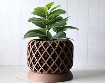 3D Printed Torio Planter Pot with Tray: Geometric Home Decor