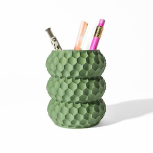 3D Printed Pen Holder: Modern Desk Organizer, Eco-Friendly PLA