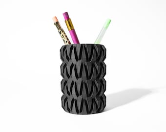 3D Printed Pen Holder: Modern Desk Organizer, Eco-Friendly PLA