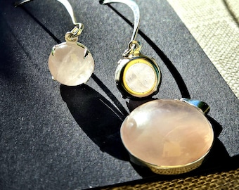 Rose Quartz Earrings & Pendant Set