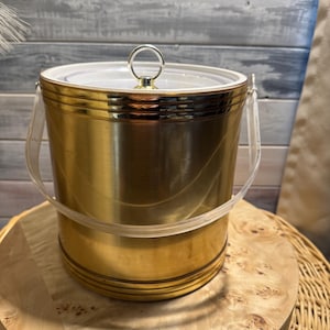 Mid Century  Modern Vintage Gold Ice Bucket