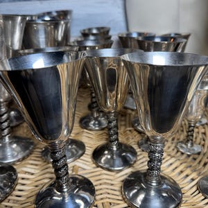 Silver Vintage Roma Wine  Globets Spain Silverware Plated Lot Of 31
