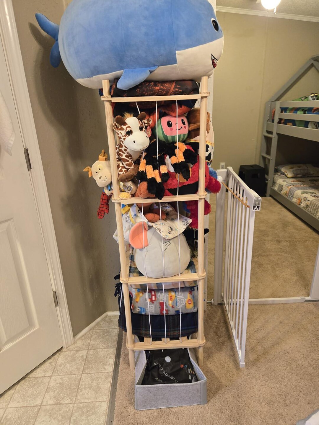 Stuffed Animal Storage Holder, Wooden Plush Toy Organizer, Storage Rack ...