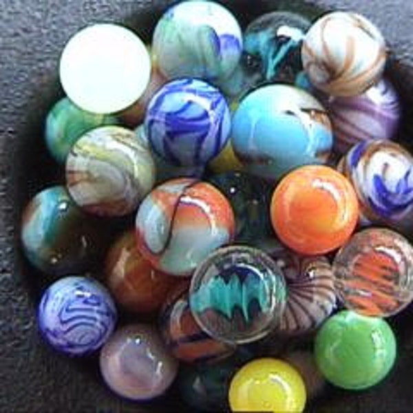 50 Miniature Glass Marbles by Rebecca Hooper