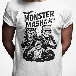 Vintage Halloween Monster Mash T-Shirt: Gruseliges Grafik Tee