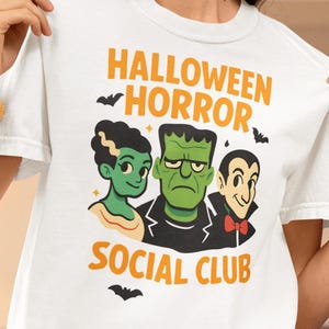 Vintage Halloween Horror Social Club Unisex T-Shirt, Spooky Shirt, Horror Movie Fan Apparel, Halloween Costume, Gift for Halloween Lovers