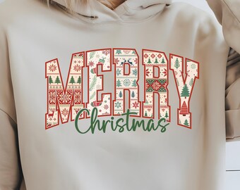 Sudadera con capucha Feliz Navidad: Prenda unisex cómoda para las fiestas.