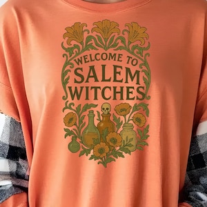 Art Nouveau Salem Witches Comfort Color T-Shirt | Unisex, Witchy Outfit, Halloween Apparel, Gift for Witch Lovers, Boho Style