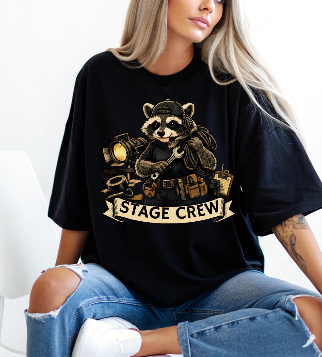 Kid Crew Raccon Raccoon Stage Crew Tee | Theater Tech Shirt - Etsy