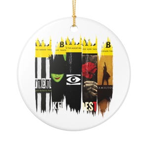 Custom(5) Broadway PlayBill Brushstroke Design, Christmas Ornament, Custom Ornament, Gift for Theater Lover, Christmas Present for Broadway