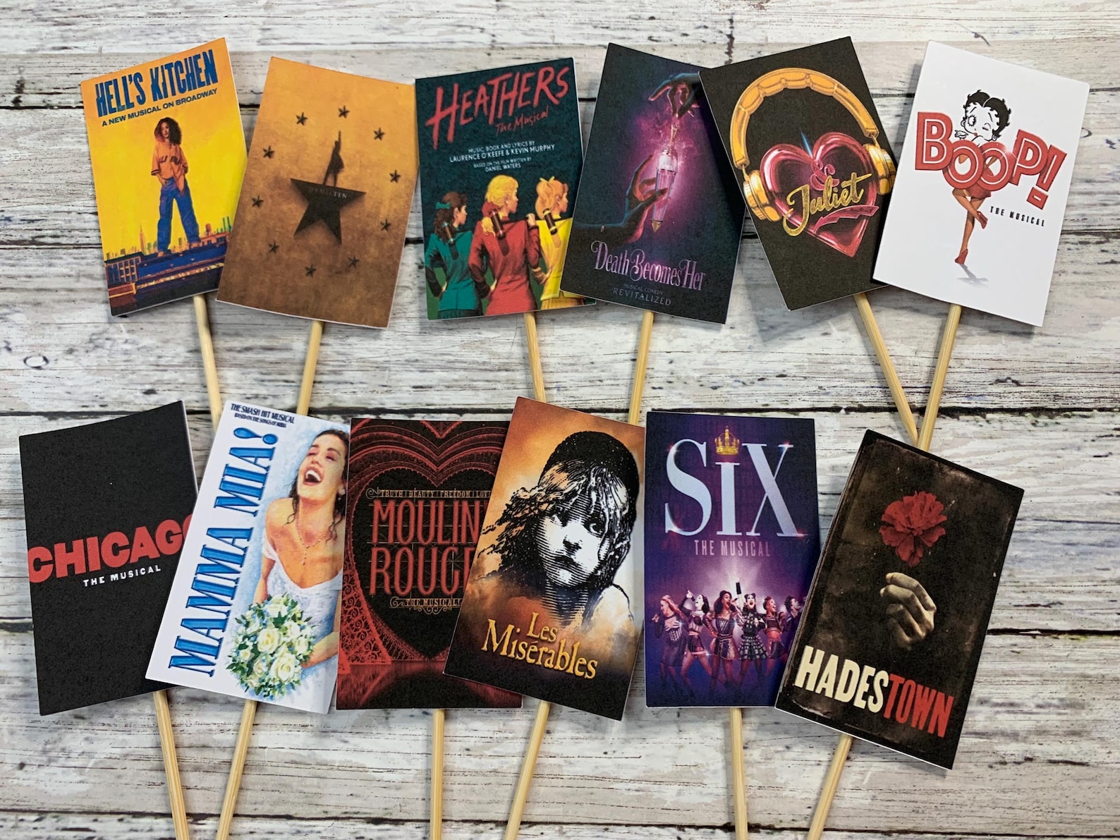 Custom 12 Broadway Show Cupcake Toppers