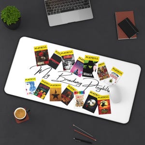 Custom (14) Broadway Playbills Desk Mat, Unique Office Decor for Theater Lovers, Gift for Actors, Musical Accessories, Stage Inspired
