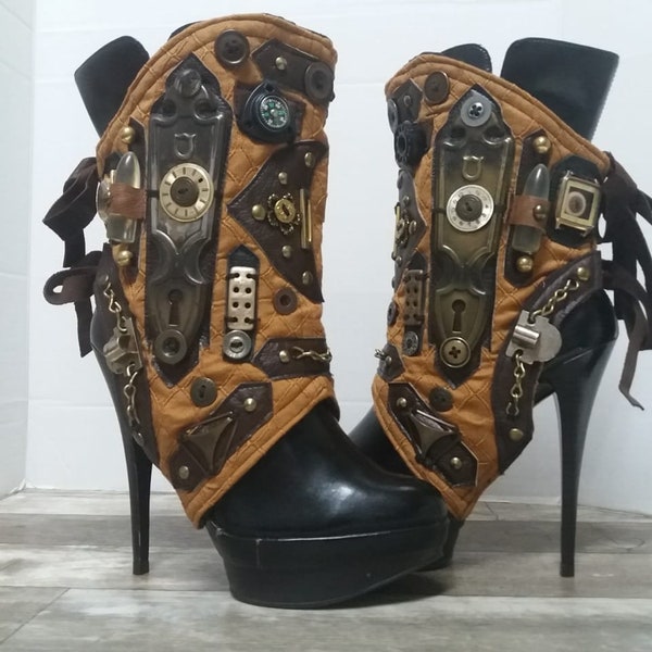 Steampunk  Spats -  Unique -  Sexy , Rustic- Feminine by J Souza-