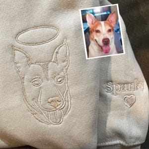 Fathers Day Gift For Dad - Embroidered Pet Memorial Sweatshirt - Personalized Pet Loss Hoodie - Custom Embroidered Dog And Cat Shirt