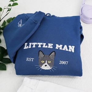 Regalo de cumpleaños para un amigo - Sudadera personalizada para mascota - Sudadera bordada con perro - Camiseta para gato - Regalos de Navidad para amantes de los perros
