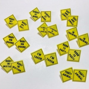 Vintage 1990s yellow caution sign earrings image 3