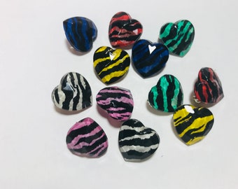 Vintage 1980s tiger heart scatter pins