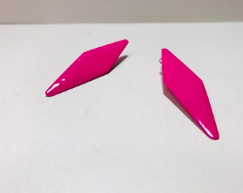 Vintage 1980s bright neon pink clip on