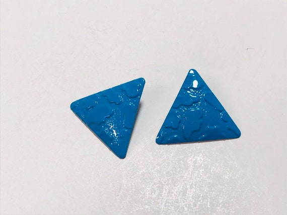Bright electric blue textured 1980s triangle butt… - image 1