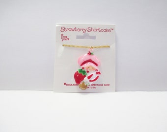 Vintage 80's Original Strawberry Shortcake Necklace DEADSTOCK Strawberry