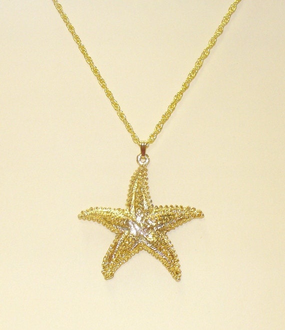 Vintage 80's Starfish Necklace DEADSTOCK - image 1
