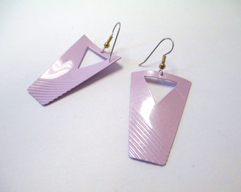 Vintage 80's Pastel Metal Earrings DEADSTOCK