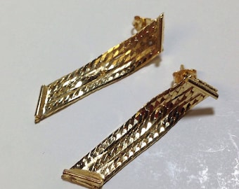 Vintage 1980s gold mesh chain earrings DEADSTOCK