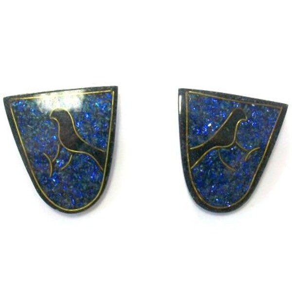 Vintage Blue Bird Sparkle Earrings DEADSTOCK