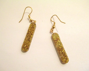 Vintage 1960's Gliter Lucite Drop Earrings DEADSTOCK