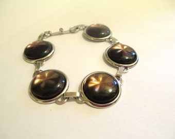 Vintage 60's Smoky Topaz Moonglow Lucite Bracelet DEADSTOCK