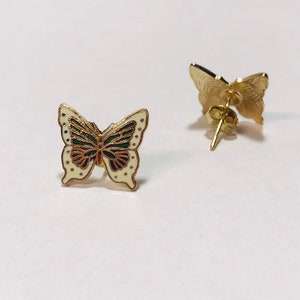 Vintage cloisonné butterfly earrings image 3