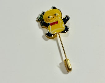 Original vintage 1980s googly eyed panda lapel pin