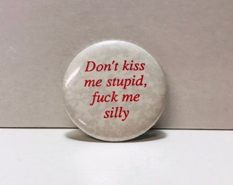 Vintage 1980s X rated button