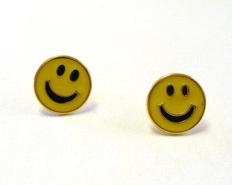 Vintage Happy Face Post Earrings DEADSTOCK