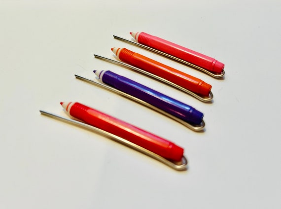 Set of four vintage 1980s colorful pencil bobby p… - image 1
