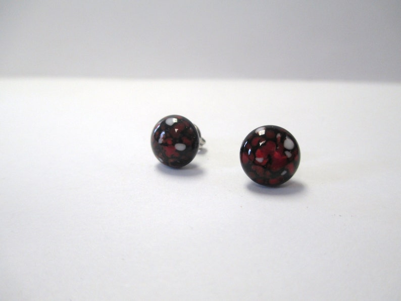 Vintage 70's Italian Glass Dot Post Earrings DEADSTOCK image 3