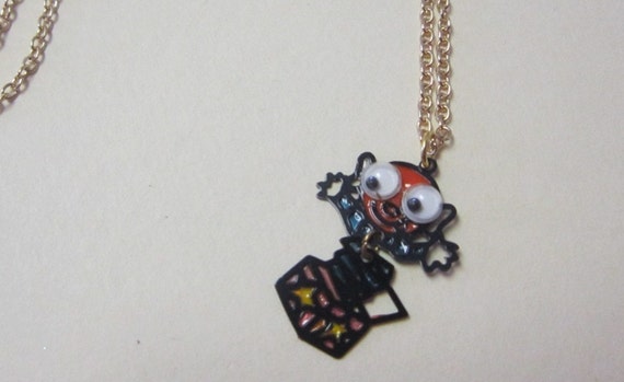 Vintage Googly Eyed Jack in the Box Necklace - image 1