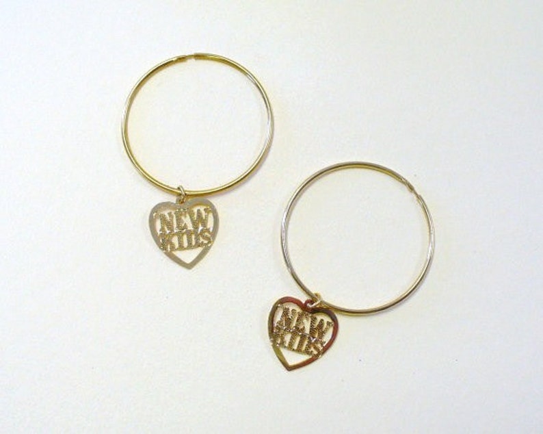 Vintage NKOTB New Kids Hoop Earrings DEADSTOCK image 1