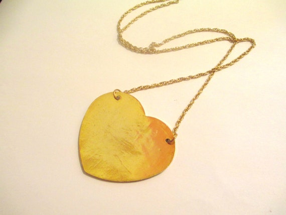 Vintage 70's Floral Heart Pendant DEADSTOCK - image 3