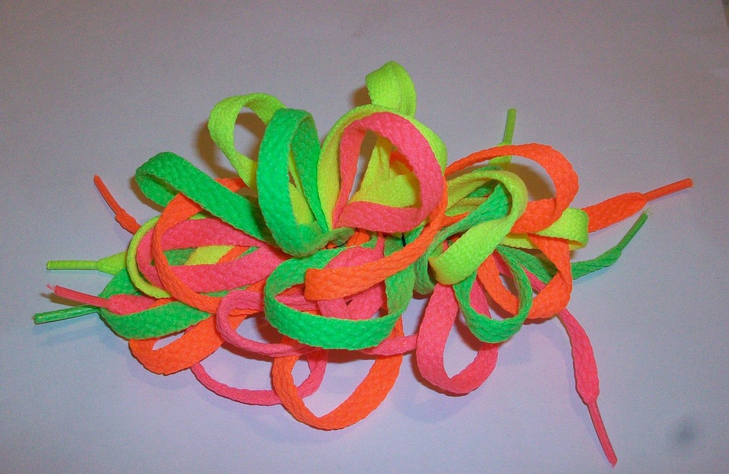 Vintage NEON Shoelace Hair Bow Barrette DEADSTOCK - Etsy Canada Vintage NEON Shoelace Hair Bow Barrette DEADSTOCK - Etsy Canada