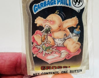 Original vintage 1980s garbage pail kids button badge pin DEADSTOCK