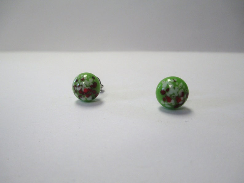 Vintage 70's Italian Glass Dot Post Earrings DEADSTOCK image 2