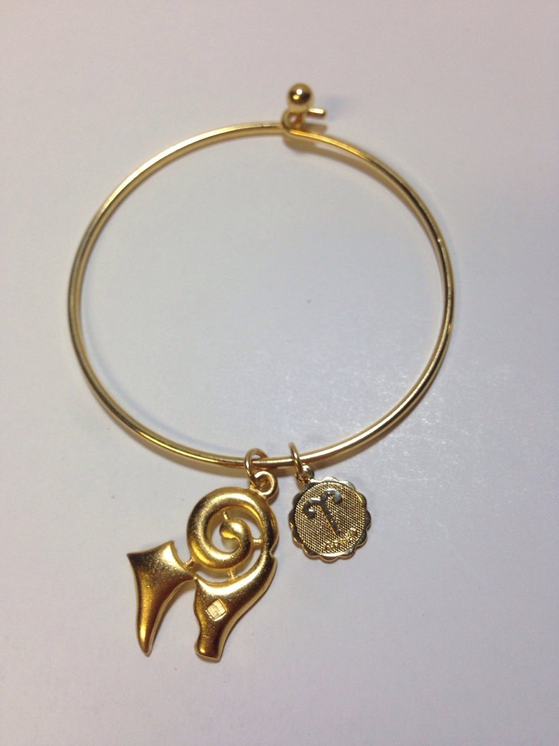 Vintage Goldtone Aries Zodiac Tension Charm Bracelet Etsy