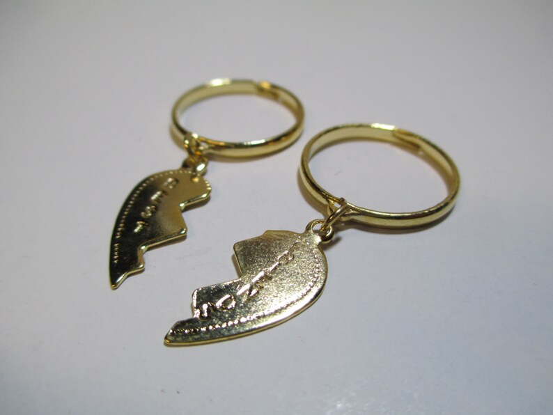 Vintage 80/'s Best Friend Adjustable Ring Set DEADSTOCK